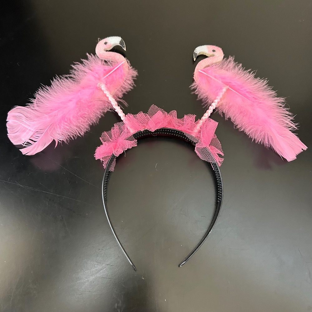 Glitter Flamingo Head Bopper Headband. NWOT
